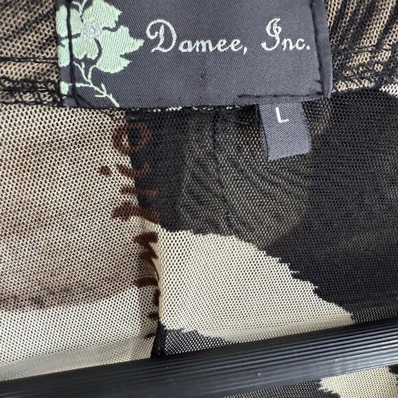 DAMEE Womens Sz Large Formal Wearable Art Sheer Jacket Blouse Shirt Top Artsy - Picture 2 of 7